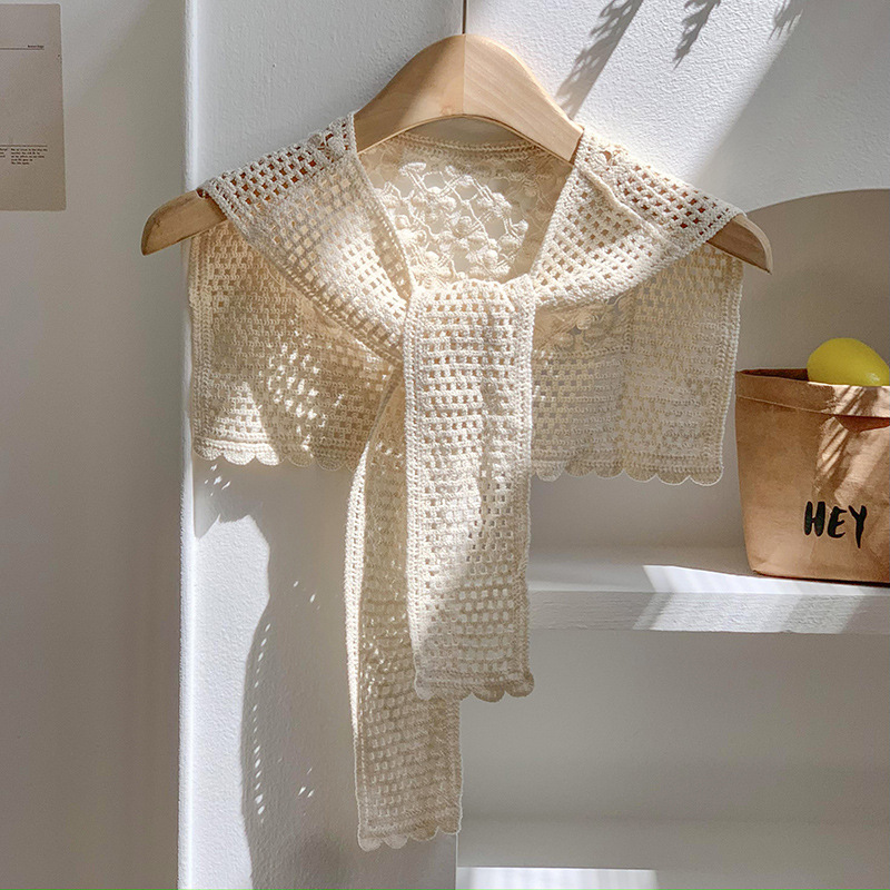 Chal de punto de alta sensación 2025 nueva decoración hueco delgada con falda camisa de hombro chal al por mayor