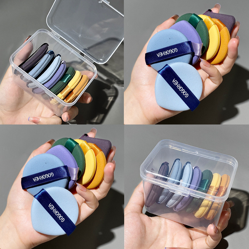 Big Dipper Seven Star Air Cushion caja de almacenamiento de algodón caramelo en polvo pastel CPB powder puff caja vacía PP caja de plástico cuadrada transparente al por mayor