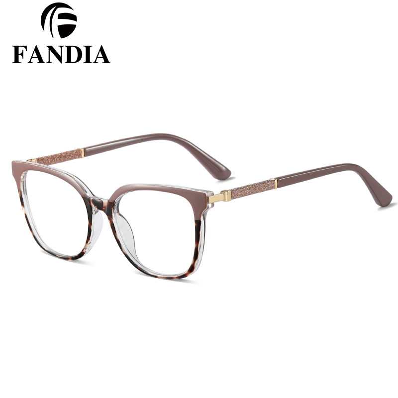 97774 Nuevas gafas anti-azul TR90 transfronterizas Gafas de montura completa Gafas planas de moda europea y americana para mujer