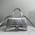 Crocodile pattern silver buckle