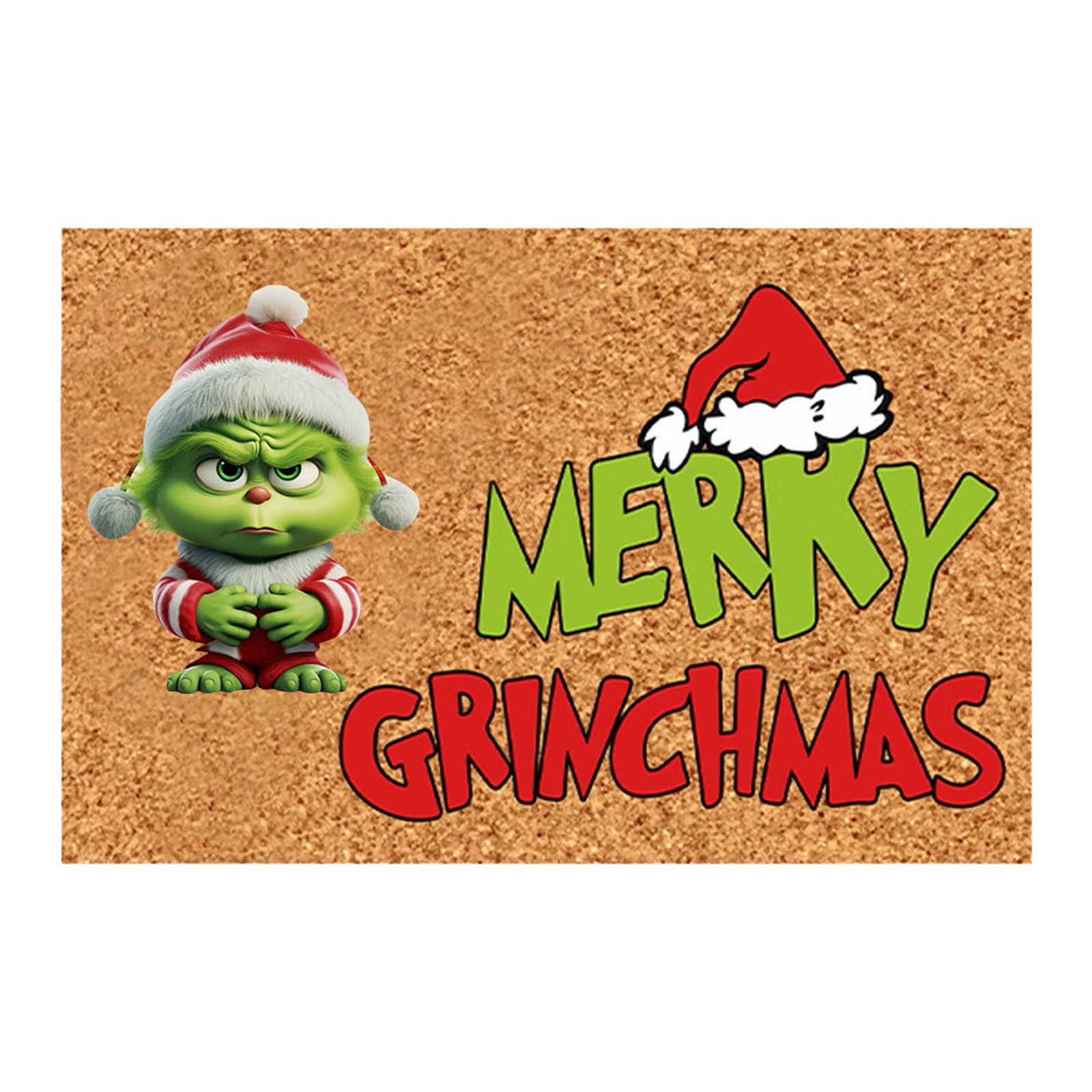 En stock Grinch alfombra del piso transfronterizo alfombra de Navidad alfombra de puerta de vacaciones verde payaso alfombra del piso