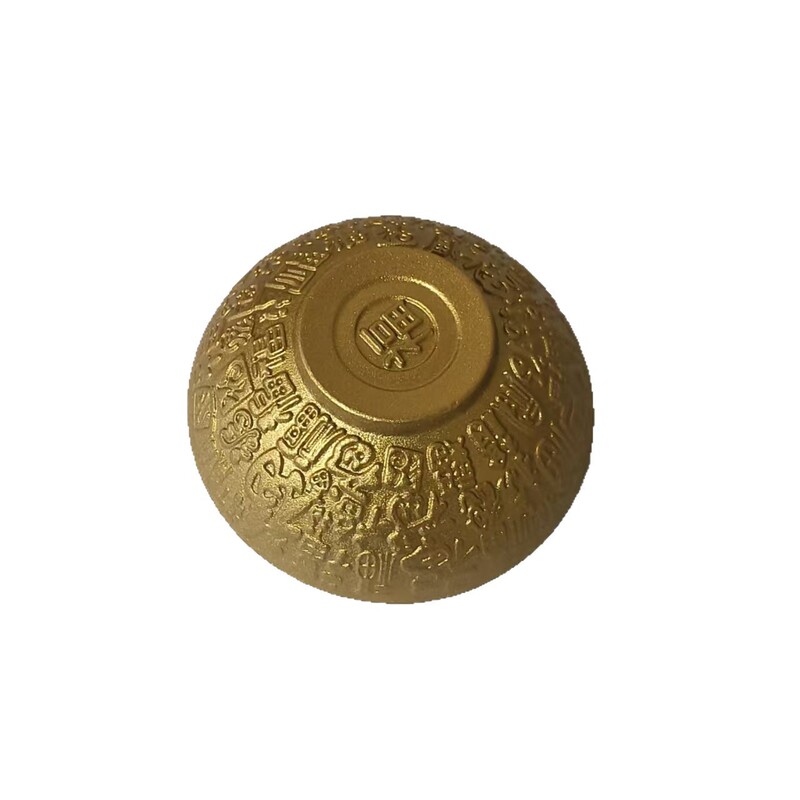 百福ボウル 1歳の誕生日小道具 合金メッキ ポケットサイズの小さな金ボウル 財宝ボウル 工芸品の装飾品|undefined