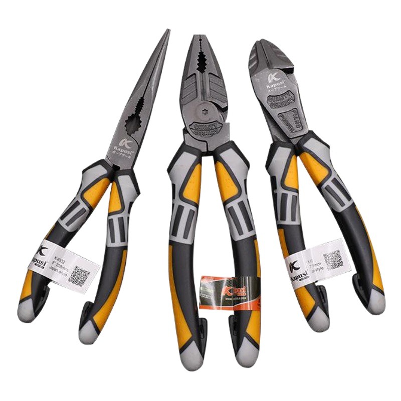 Kapusi grado industrial multi-funcional de ahorro de mano de obra alicates de alambre de acero punta alicates diagonales alicates de corte de alambre electricista Pelacables