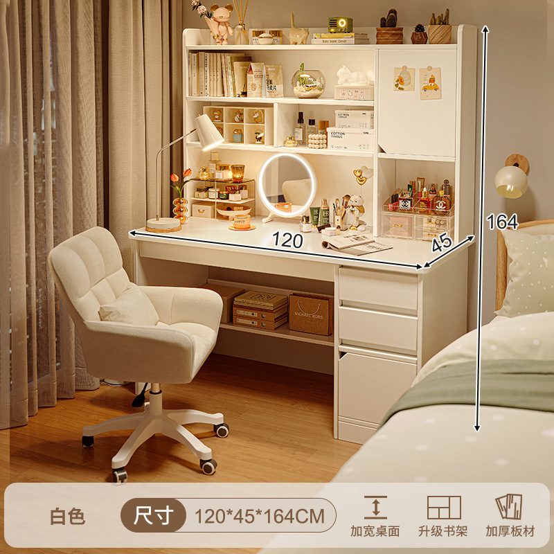 Escritorio para computadora, tocador, dormitorio integrado, escritorio simple y moderno, escritorio de maquillaje, gabinete de maquillaje dos en uno, espejo, nuevo estilo de cama