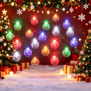 LED-шарики-подвески 7 цветов для декора