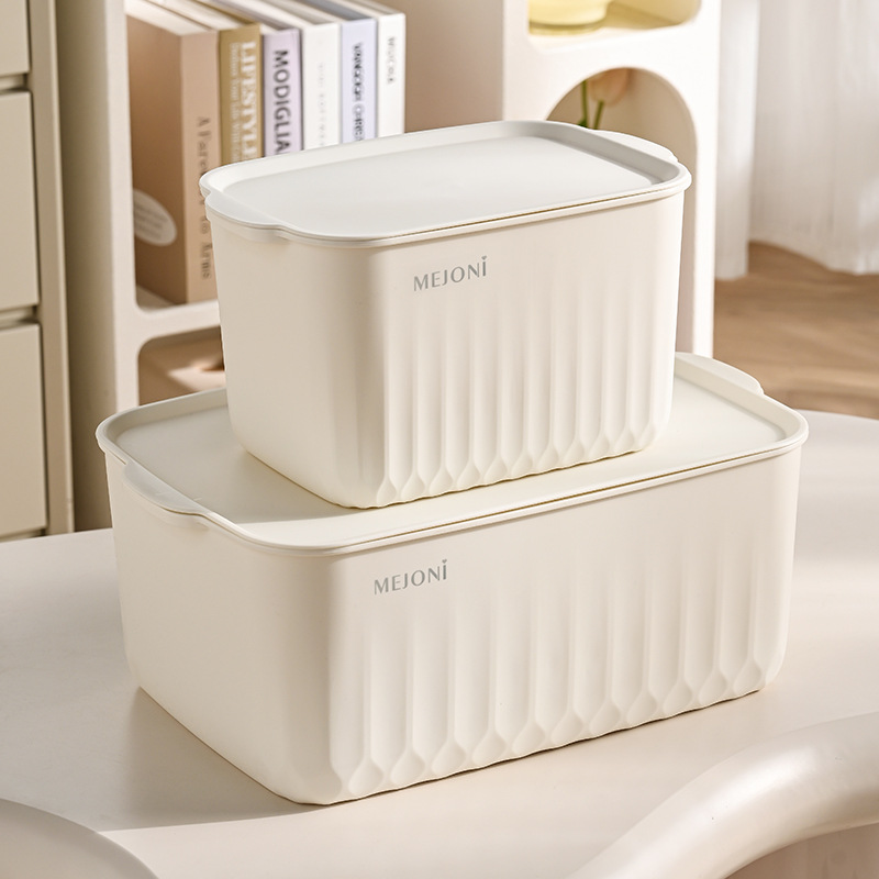 Desktop Storage Box Rectangular Bookshelf Fit Basket Cosmetics Snack Small Storage Box White Gap Sundry Box
