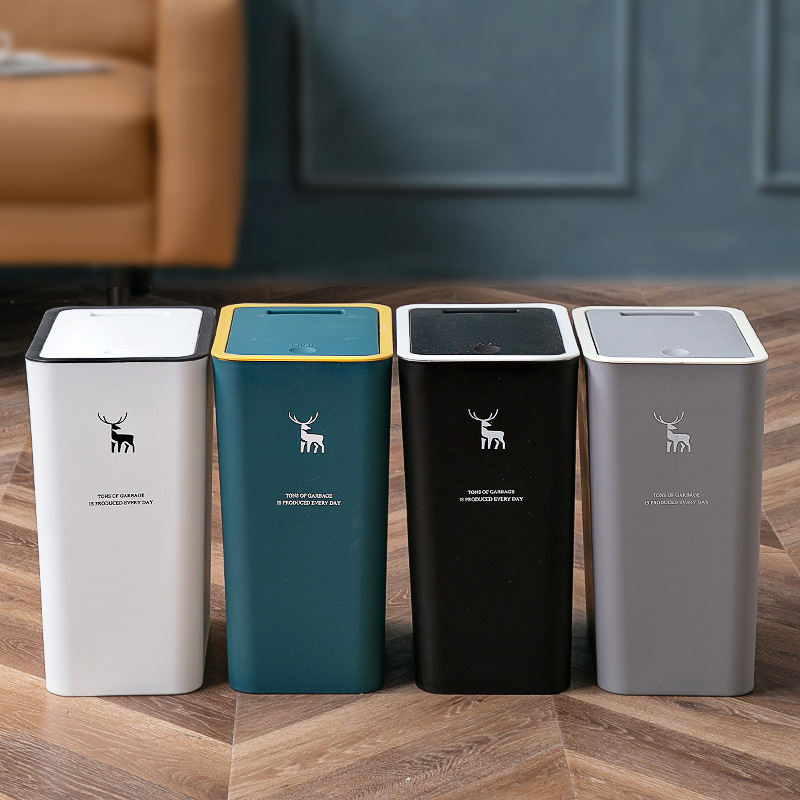 Trash Can Large with Lid Household Slit Toilet Press Storage Bucket Classification Kitchen Thickened Pressure Ring Trash Basket Trash Can Large with Lid Household Slit Toilet Press Storage Bucket Classification Kitchen Thickened Pressure Ring Trash Basket