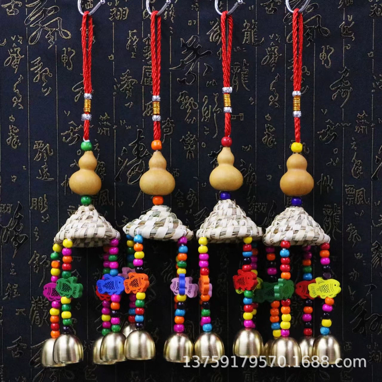 Юньнань Этническая соломенная шляпа Тыква колокольчики кулон фермерский дом B & B украшения