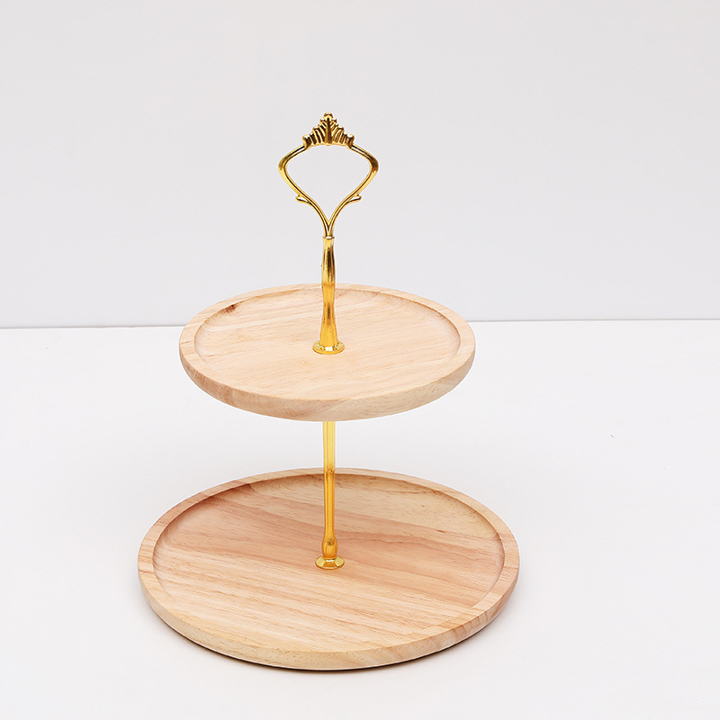 Mesa de postre de madera maciza decoración soporte de la torta soporte de exhibición plato de fruta plato de merienda bandeja de múltiples capas plato de fruta estante de madera