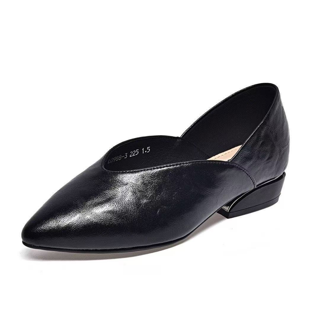 2026 primavera y otoño nuevos zapatos de cuero suave con suela suave, zapatos para mujeres con tacones gruesos cómodos y resistentes al desgaste, zapatos de abuela simples de un pie