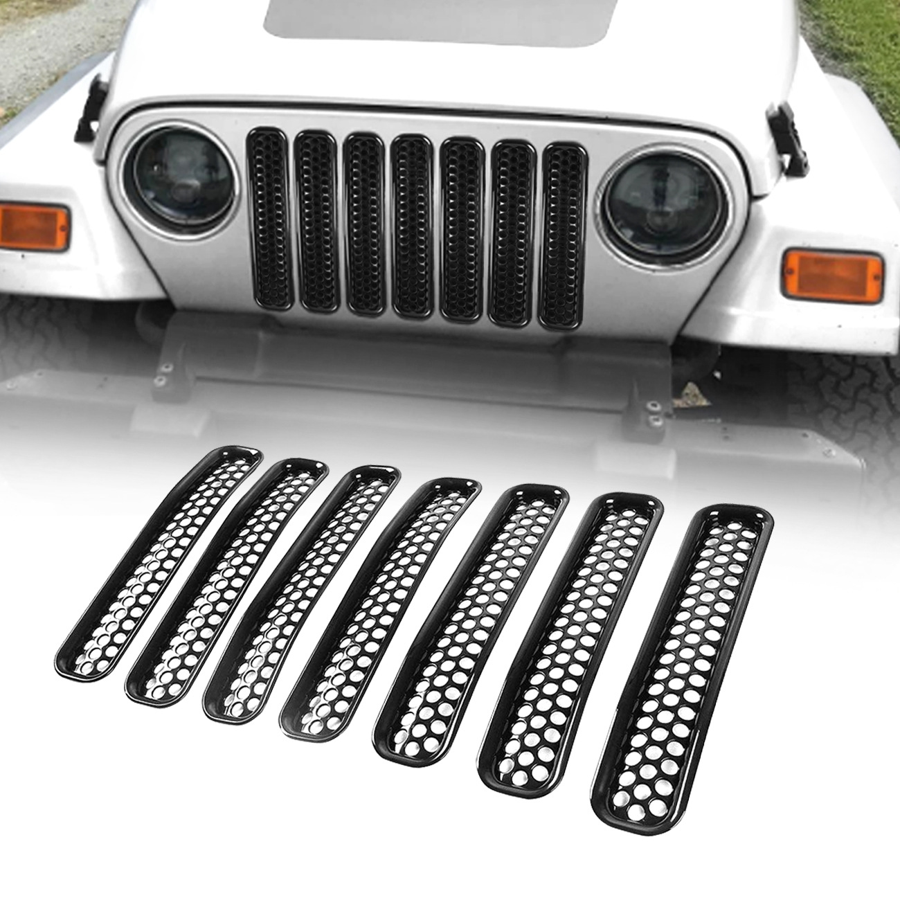 Suitable for 1999-2006 Tj Wrangler Center Grille Plug Round Hole Model Modified Off-Road Vehicle Accessories Wholesale Parts