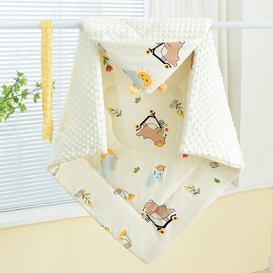 Newborn pure cotton quilt bean velvet baby quilt delivery room autumn and winter thickened out winter class a swaddling quilt