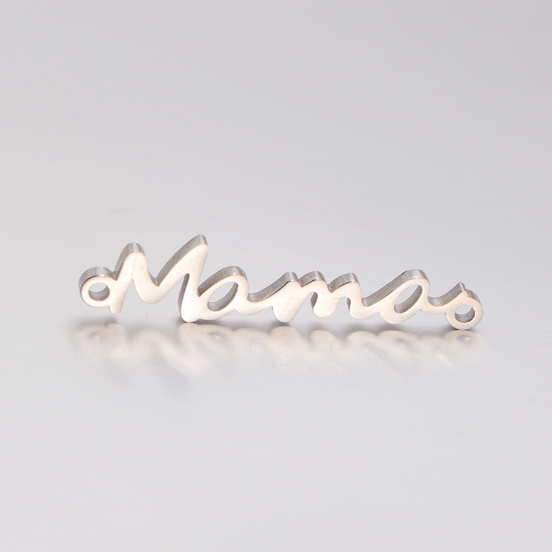 2g Weight Pendant Jewelry Making Type 7*32mm Jewelry Making Size DIY Jewelry Accessories Classification 304 Stainless Steel Material Mother'S Day Festival Letter Pattern Polishing, Plating Design Simple Style, Classic Style Style 7*32mm 304 Stainless Steel Letter Pendant 5