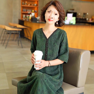 2025 Summer Fashion Xiangyun Silk Hangzhou Dress Elegant Mom Mulberry Silk Skirt Covers Belly