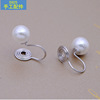 Classic mosquito coil, ear clips, earrings from pearl, handmade, silver 925 sample, no pierced ears