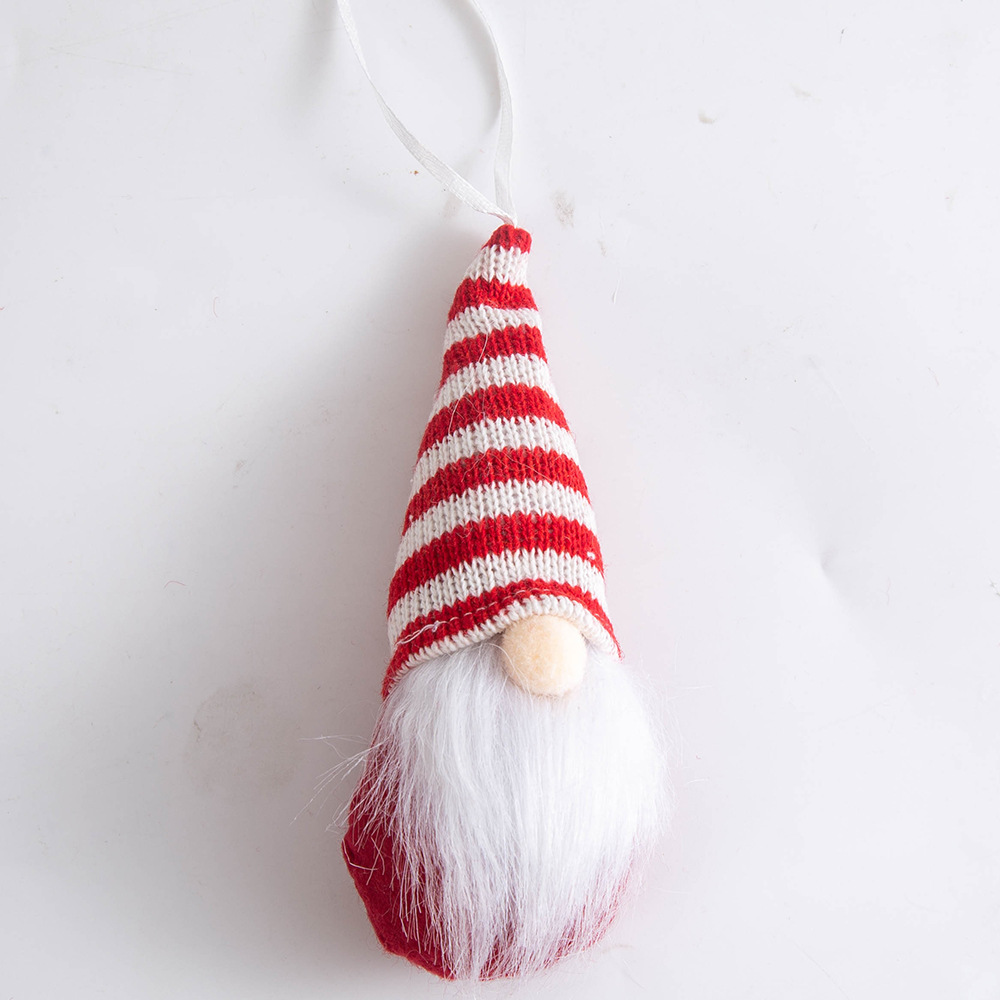 Nuevos colgantes de decoración de Navidad transfronterizos colgantes de árbol de Navidad muñeca sin cara enano viejo pequeño colgente