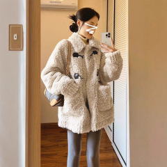 小个子香风仿羊羔毛绒外套女开秋季2025新爆款韩系加厚摇粒绒上衣