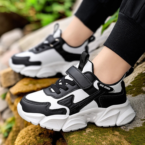 Children's white sneakers 6-12 years old new boys lightweight soft soled sports shoes autumn versatile running shoes