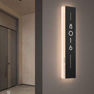 Acrylic Creative Hotel Luminous Door Plate Distinctive Light Luxury Chess and Cards Room Homestay Hotel Beauty Salon Door Plate with Light