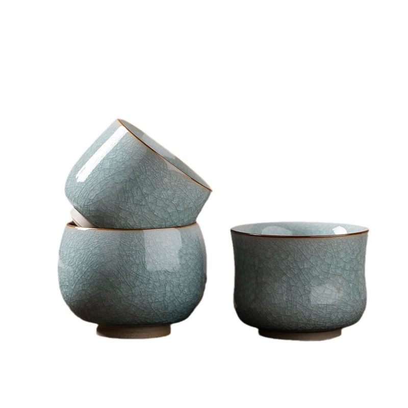 Ruyao Ice Flower Ceramic Single Jianzhan Tea Cup High-end Master Cup Retro Tea Cup Chinese Personal Special Tea Cup