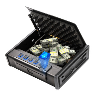 Amazon Flip-Open Door Pistol Box Gun Box Blu-Ray Silent Fingerprint Password Suitable for Bedside Table Wardrobe Pistol Box