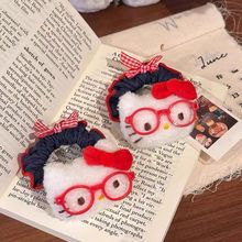 可爱古早眼镜Kitty猫牛仔发圈少女简约感扎马尾高弹力发绳皮筋女