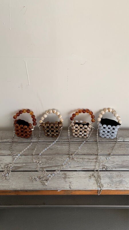 Mini Hand-Woven Small Bag, Summer Cracked Acrylic Beaded Bag, Cute Children's Hand-Held Crossbody Bag