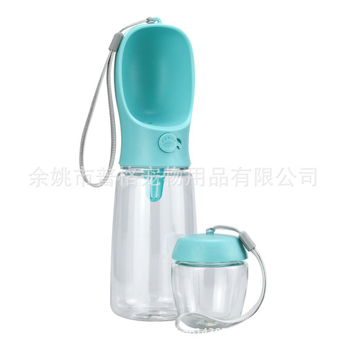 Meiya cross-border dual-use pet drinking cup, dog outdoor drinking bottle, water and food all-in-one cup, plastic drinking fountain