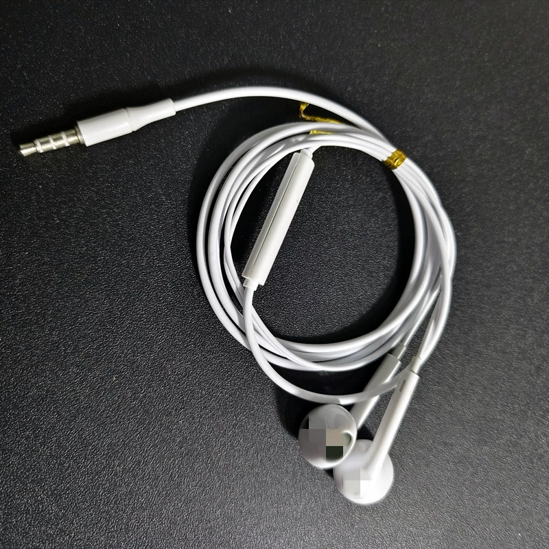 Ear -in -ear flat -ear flat mouth 3.5 round hole music headset wire control with microphone headset