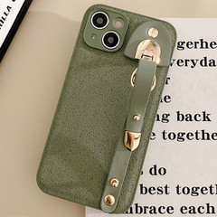 淺綠色腕帶蘋果15手機殼11適用iphone13pro輕奢風12小眾x高級感xs