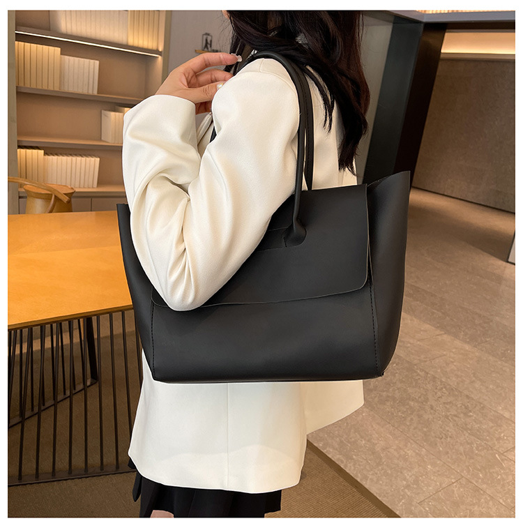 2024 Donna Nuovo Lare Capacità Alta Qualità Texture Semplice Tempo Libero Colore Solido PU Versatile Trendy Portatile Ascellare_voghion.com