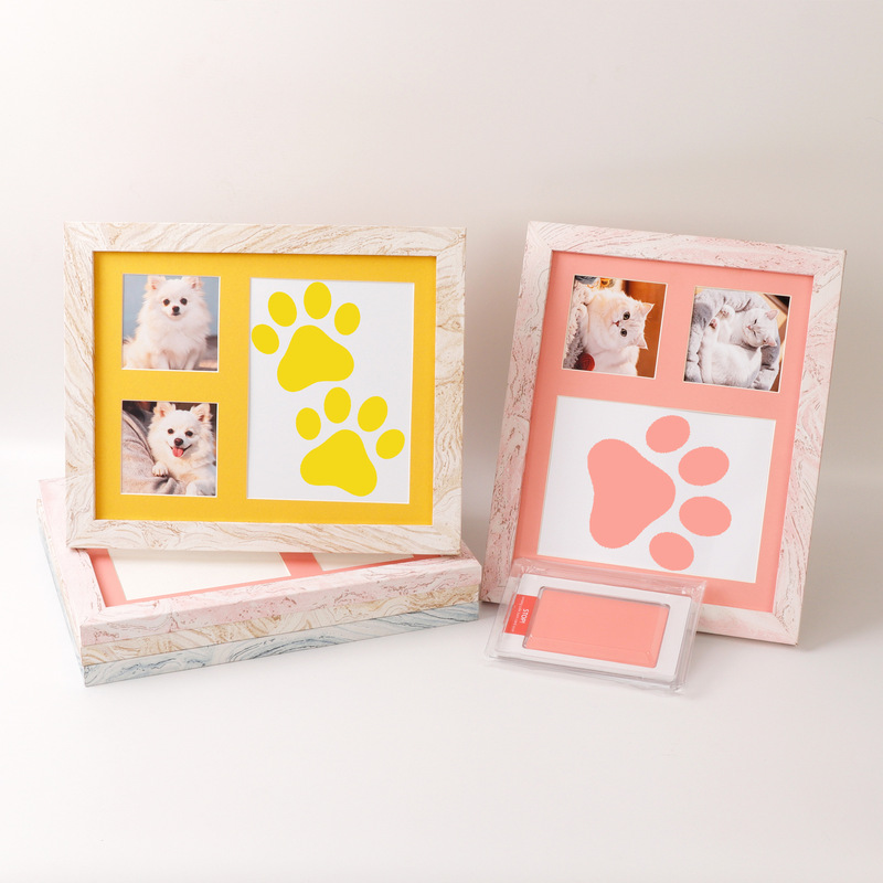 Pet Keepsake 10inch Photo Frame Display Stand for Dog and Cat Paw Prints DIY No-Wash Ink Pad Hand and Foot Print Wooden Picture Frame Pet Keepsake 10inch Photo Frame Display Stand for Dog and Cat Paw Prints DIY No-Wash Ink Pad Hand and Foot Print Wooden Picture Frame