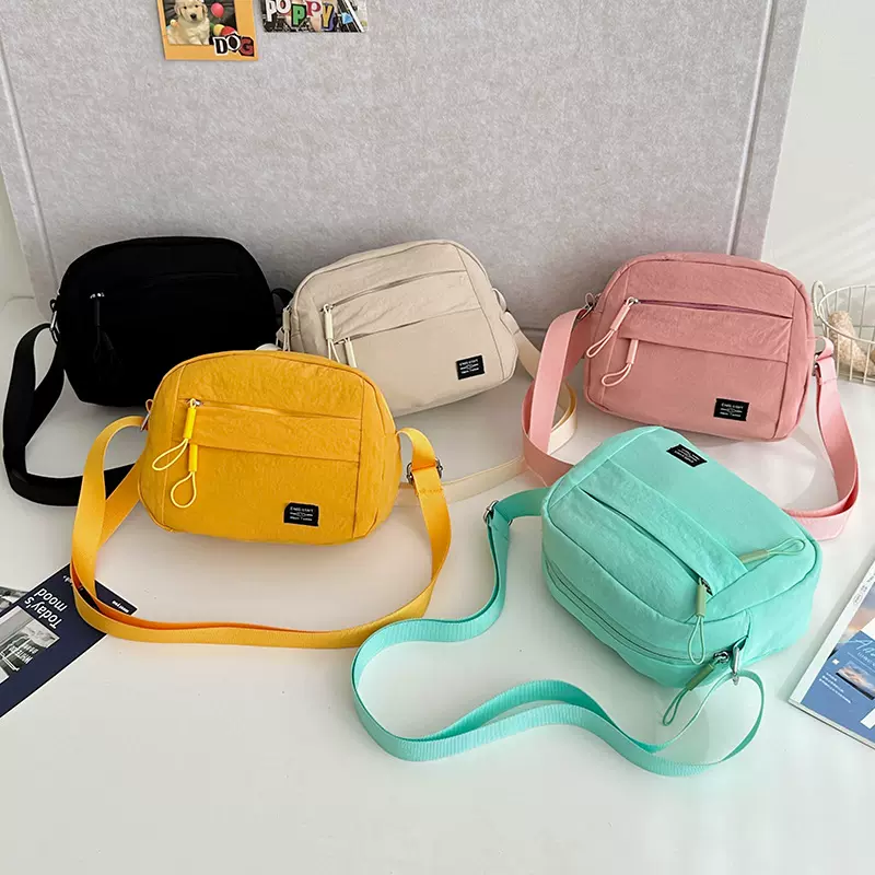 春夏新款韩国小众多口袋单肩包女速干轻便防水斜挎包手机零钱女包