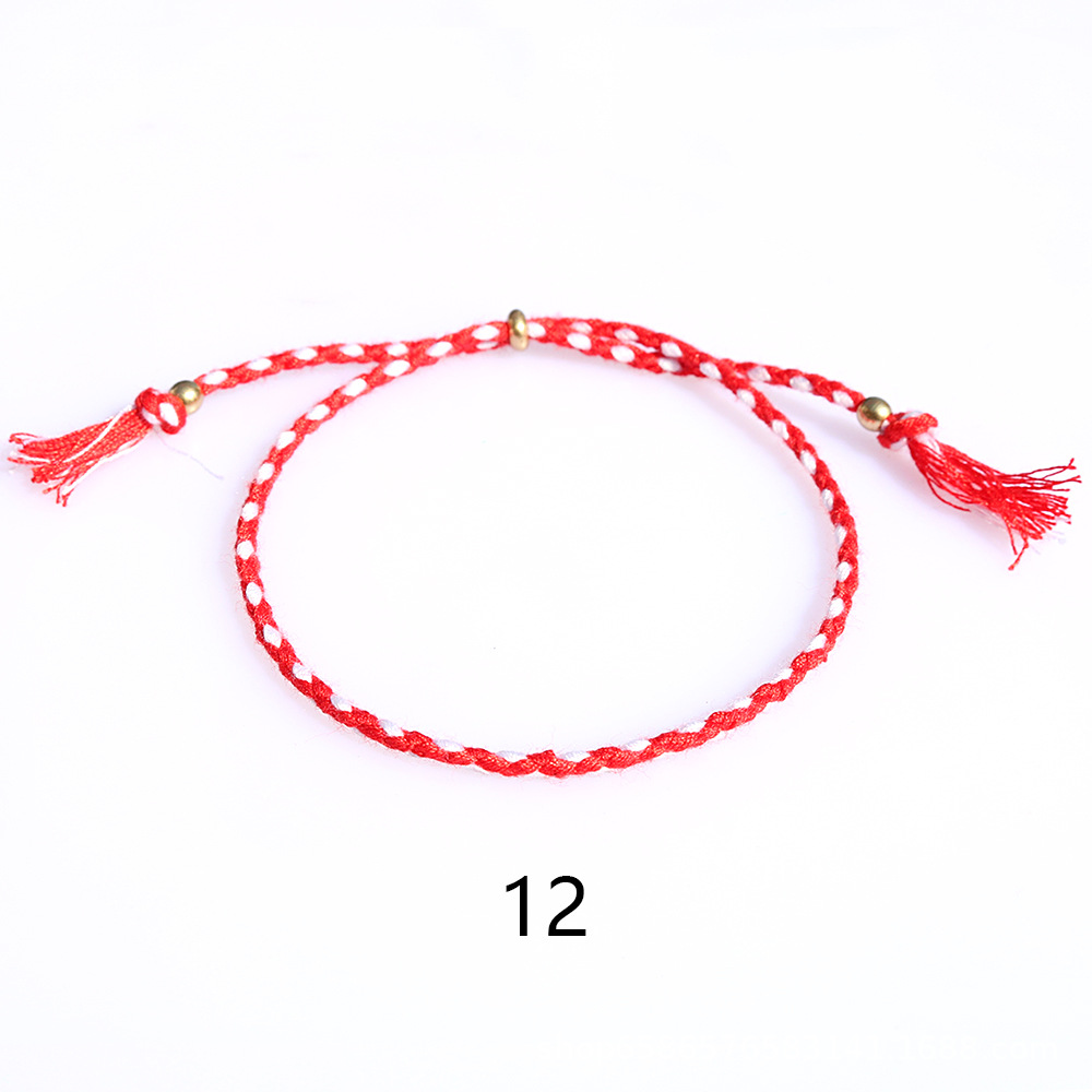 Amazon popular colorido cuerda de algodón amistad pulsera perlas de cobre borla pulsera tejida a mano ajustable hombres y mujeres pulsera