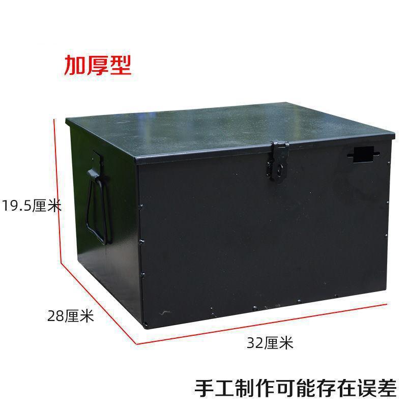 Caja de herramientas de hardware de chapa de hierro grande, placa galvanizada, caja de entrega con bloqueo, caja de almacenamiento para carpintería, caja de hierro de mano