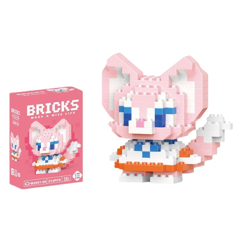 Compatible con Lego dibujos animados lindo muñeca montaje de bloques de construcción juguete decoración de escritorio caja ciega puesto al por mayor