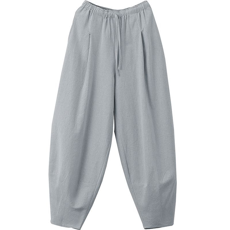 Linen Pants Men's Loose Plus Fat Excale Wide Leg Hallen Pants Spring and Autumn Chinese Style Men's Casual Pants