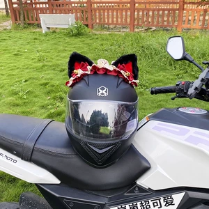 Red and Black Hairband Helmet Decoration Creative Motorcycle Electric Detachable