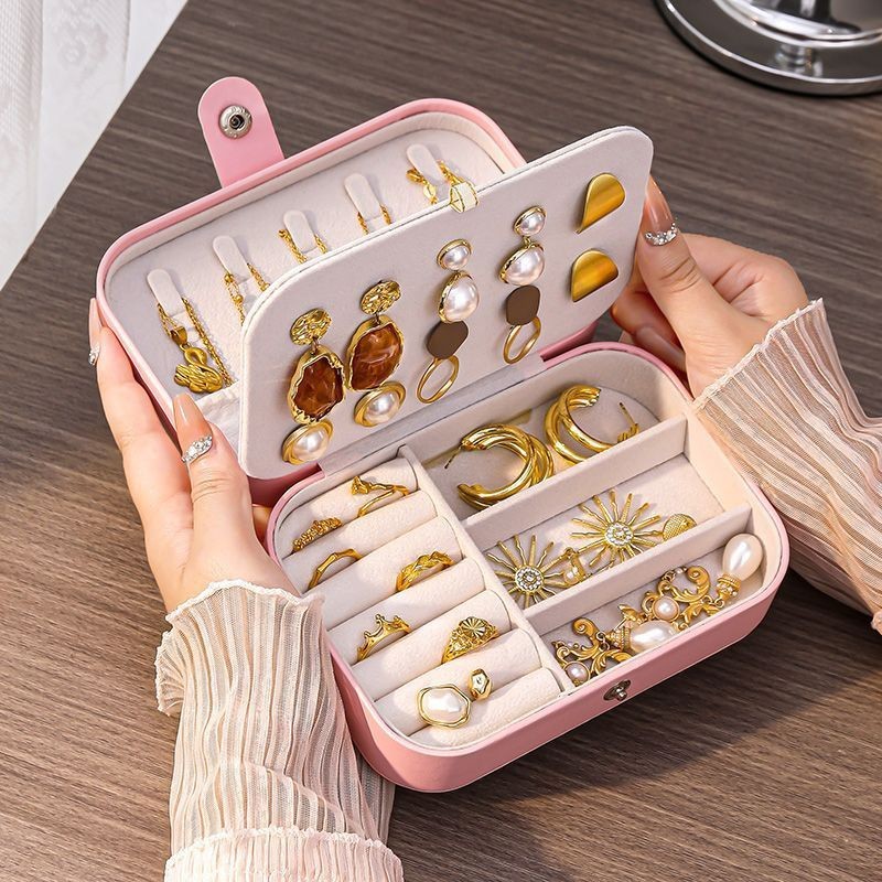 Caja Organizadora de Joyas Antioxidante para Viaje de Cuero PU
