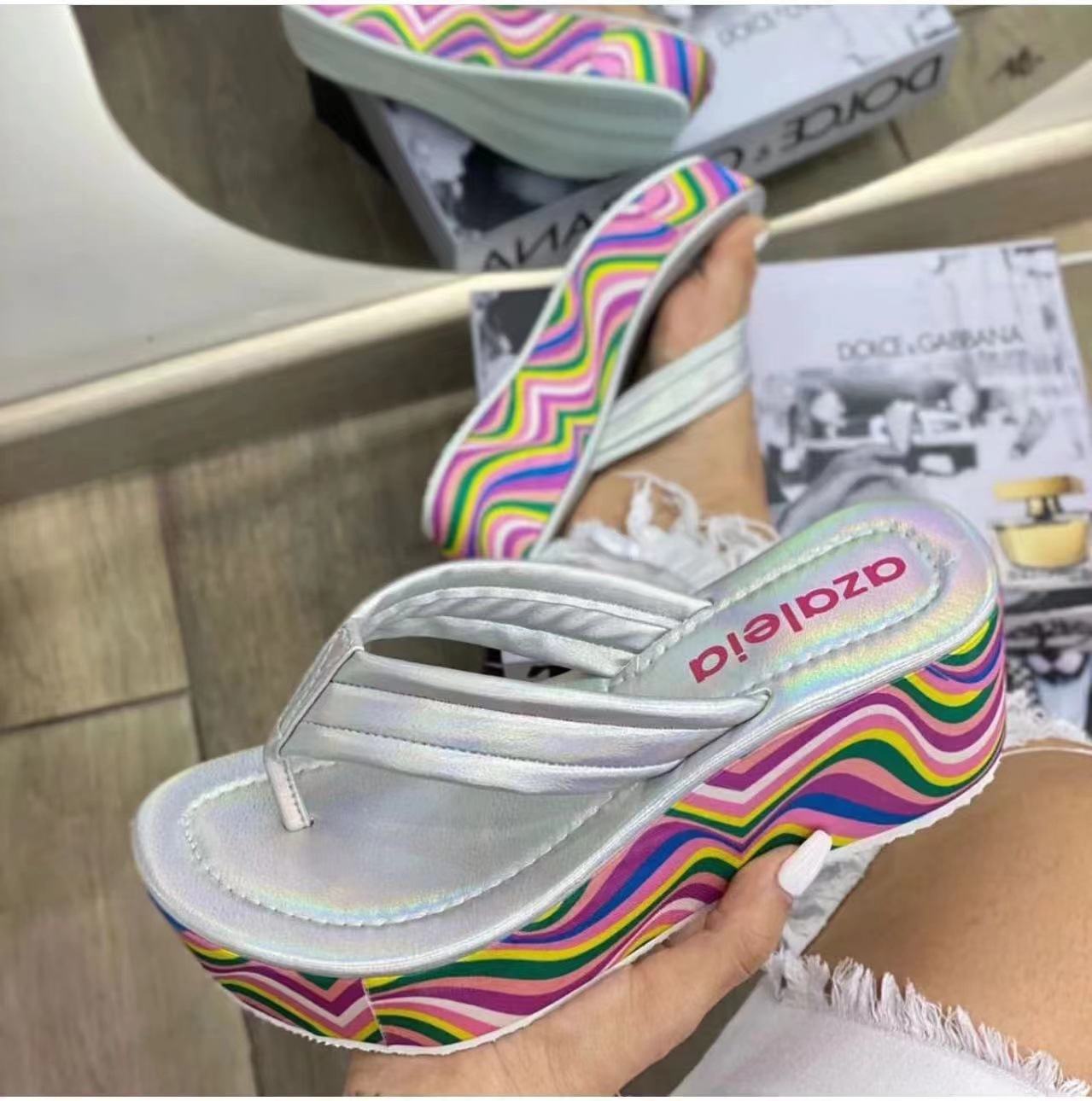 Women's Basic Rainbow Open Toe Fashion Sandals display picture 9