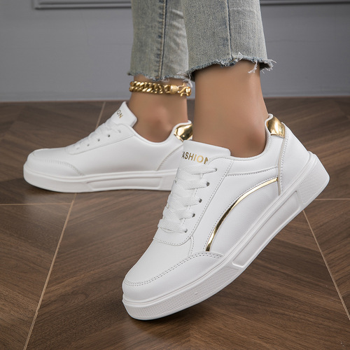 White Casual Sneakers Comfortable Large Size for Women for Cross-border