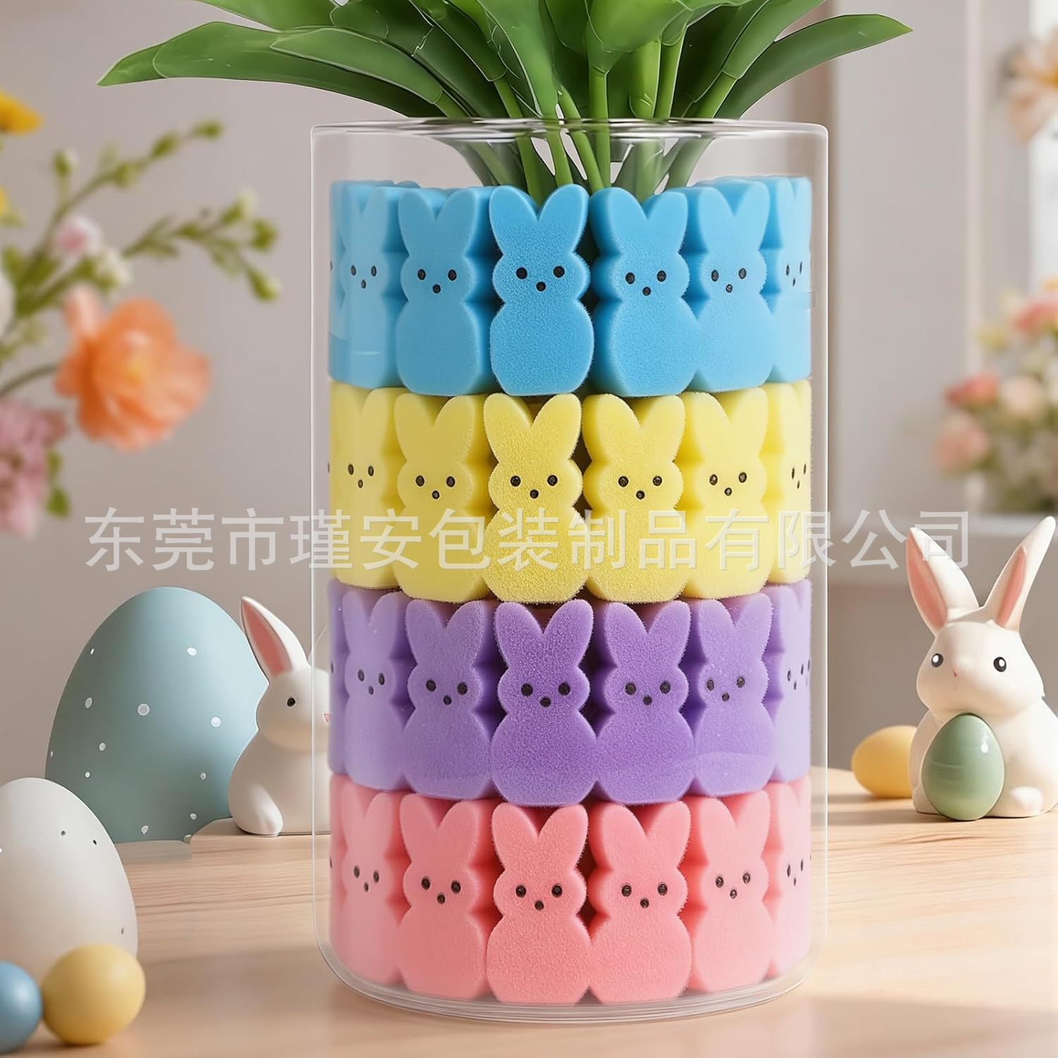 Easter Bunny Vase Sponge Filler Rabbit-Shaped Easter Decorations in Various Colors for Home and Table Decoration