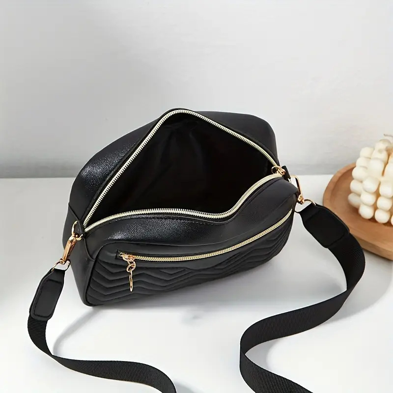 Bolso de hombro de mujer 2025, nuevo bordado ondas frente tirado bolso de cámara, bolso de teléfono móvil casual bolso de cambio comercio exterior