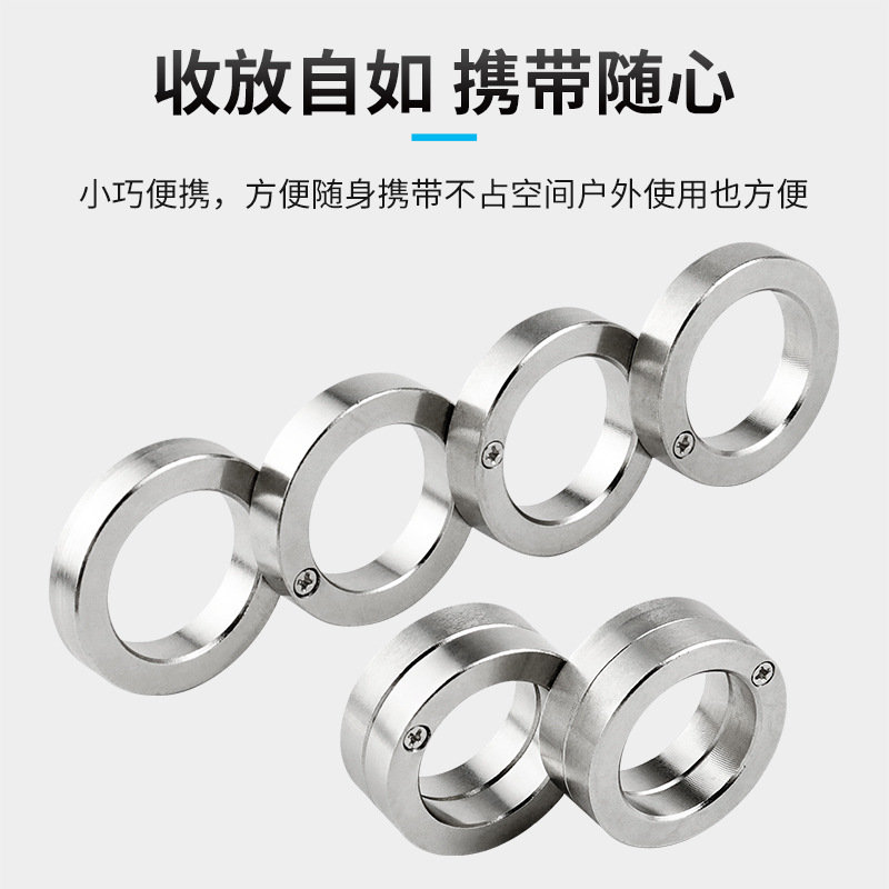 Self-Defense Ring Portable Iron Knuckle Legal Self-Defense Weapon Window-Breaking Emergency Rescue Knuckle Survival Magic Ring