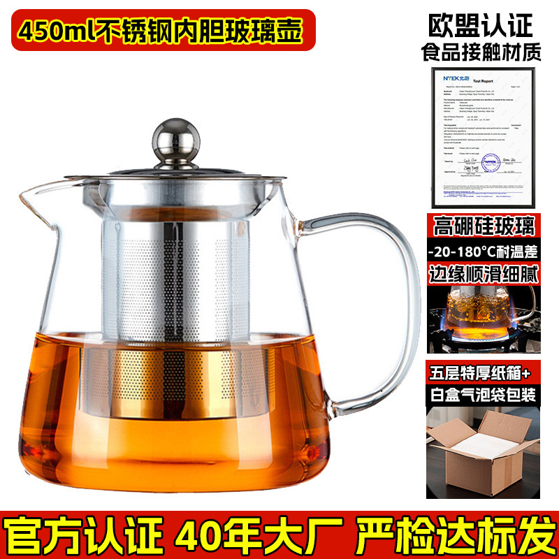 Tetera de Vidrio Borosilicato con Filtro para Hogar