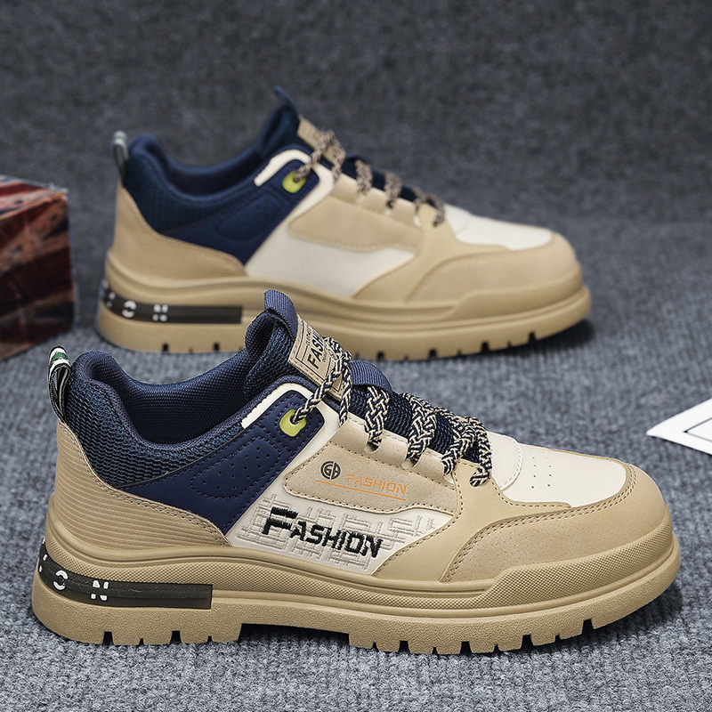 2025 nuevas letras de cuero con una base gruesa aumentada de zapatos de estilo Martin, zapatos de hombre de trabajo diario, zapatos casuales para hombres