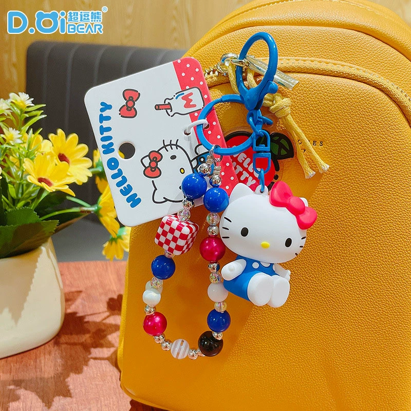 Sanrio, подлинный мультяшный брелок с бисером, кукла, изысканное украшение для сумки