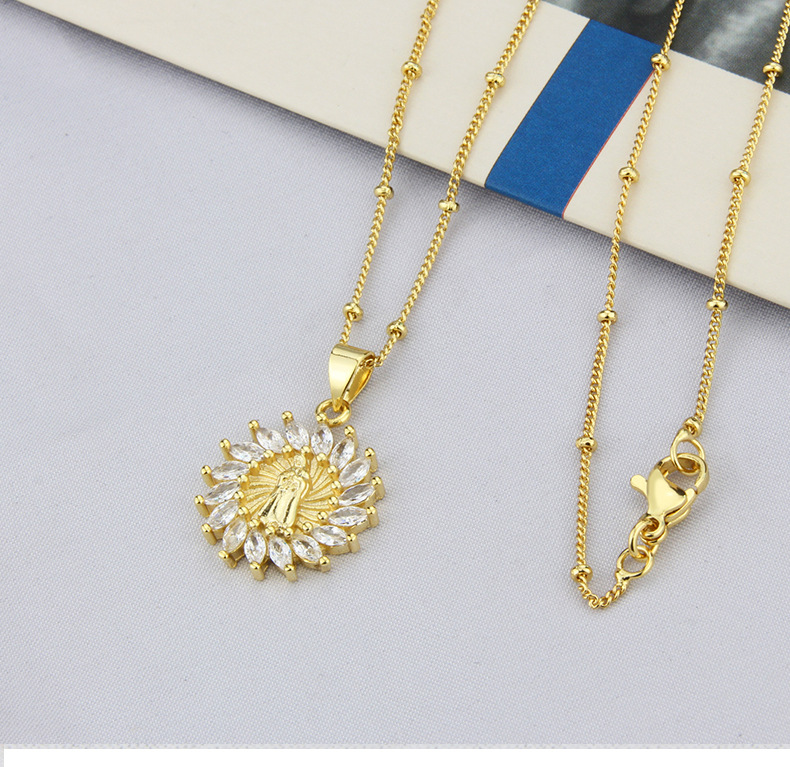 European and American Ins Simple Necklace Female Fashion Trendy Style Diamond Virgin Pendant Ornamen