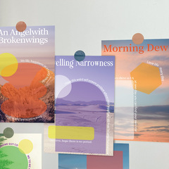 10 high-quality dual-world card postcards as gifts with messages, blessings, creative home room decoration wall stickers