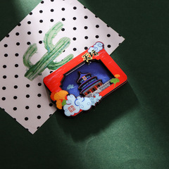 北京城市景區木質滴膠冰箱貼個性創意禮品木質磁性卡通工藝品批發